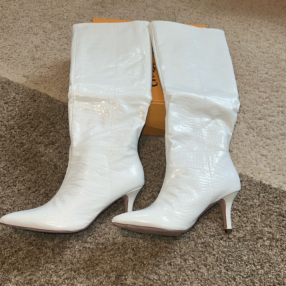 White Knee boots